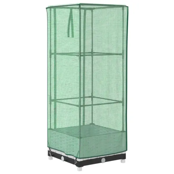 Kasvuhoonekattega kõrgendatud peenar rotangiimitatsiooniga, valge, 40 x 40 x 123 cm – 6