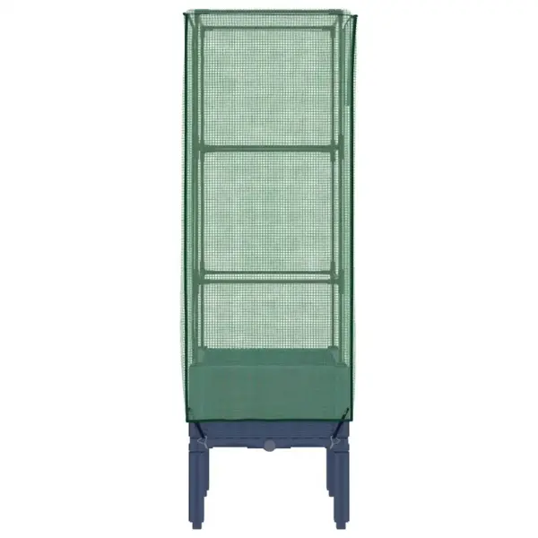 Kasvuhoonekattega kõrgendatud taimekast, rotangi välimus, sinakashall, 40 x 40 x 140 cm – 5