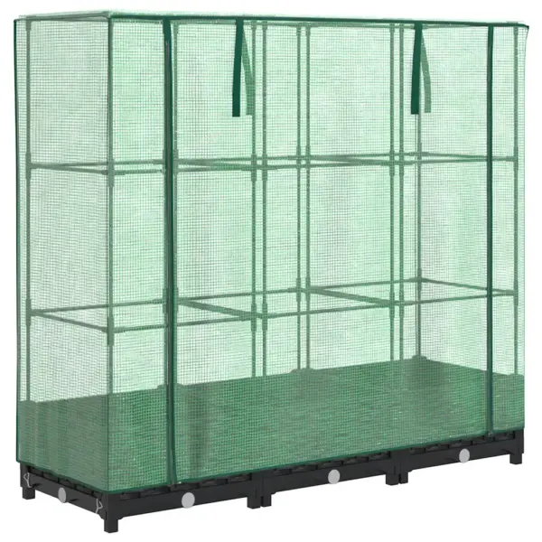 Kasvuhoonekattega kõrgpeenar, rotangimustriga, must, 120 x 40 x 123 cm - 2