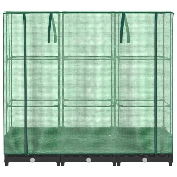 Kasvuhoonekattega kõrgpeenar, rotangimustriga, must, 120 x 40 x 123 cm - 4