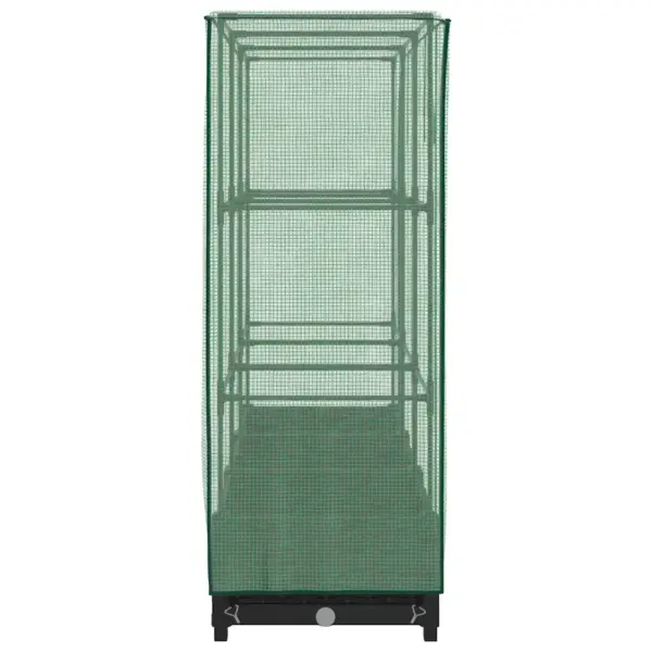Kasvuhoonekattega kõrgpeenar, rotangimustriga, must, 120 x 40 x 123 cm - 5