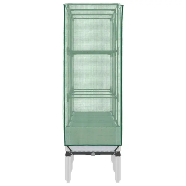 Kasvuhoonekattega kõrgendatud taimekast, rotangiimitatsiooniga, valge, 120 x 40 x 140 cm – 5