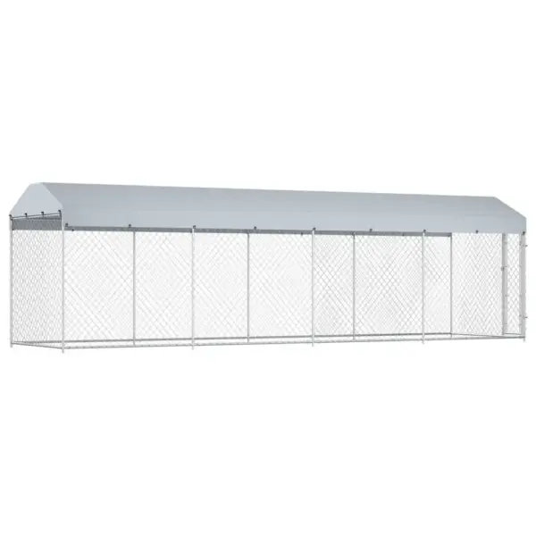 Katusega koeraaed tsingitud terasest, 760 x 192 x 225 cm – 5