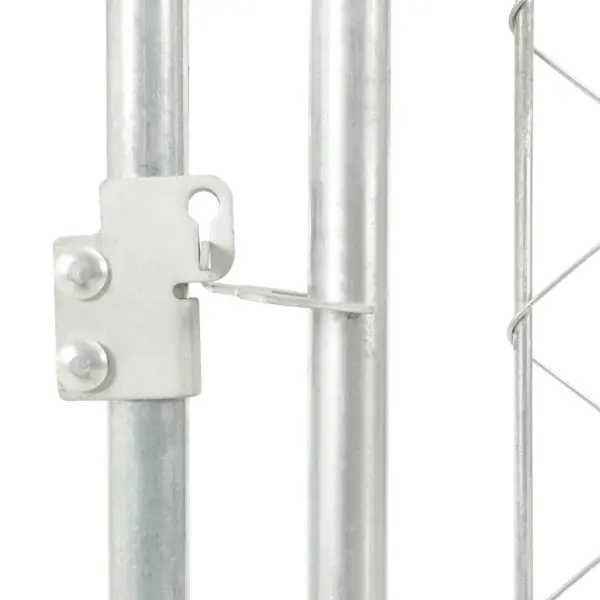 Katusega koeraaed tsingitud terasraamist, hõbedane, 200 x 100 x 125 cm – 6