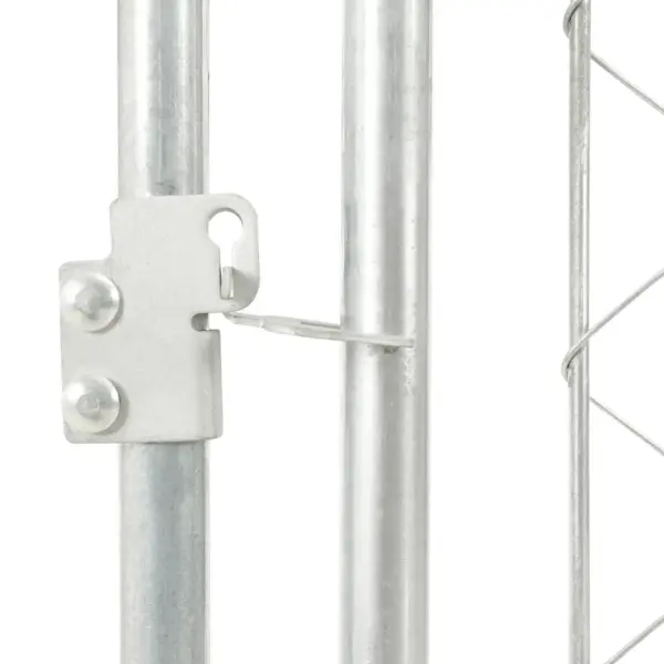 Katusega koeraaedik koertele, tsingitud teras, hõbedane, 100 x 100 x 125 cm – 4