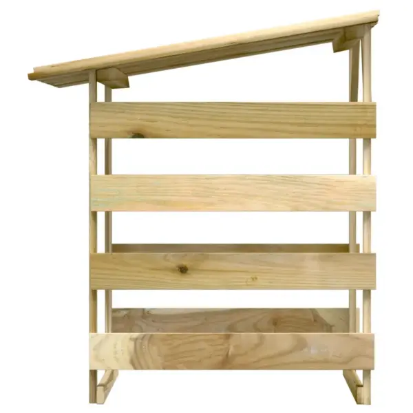 Katusega küttepuukuurid, 2 tk, roheimmutatud männipuit ja kuusepuit, 100 x 90 x 100 cm – 5