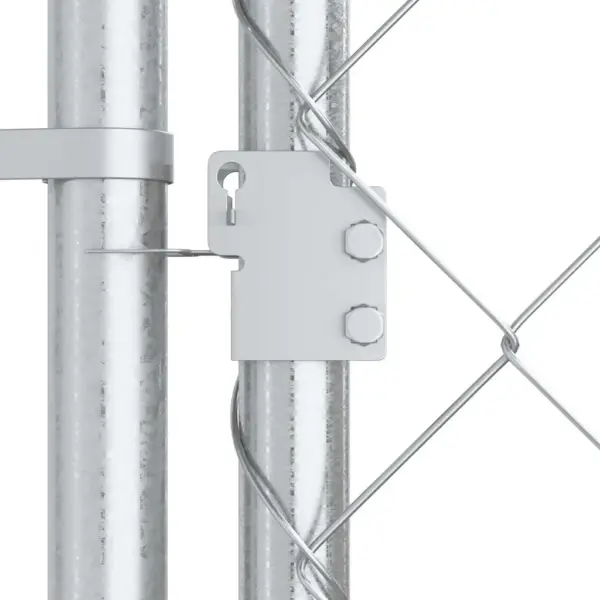 Tsingitud terastraadist katusega koeraaed, hõbedane, 382 x 192 x 225 cm – 6