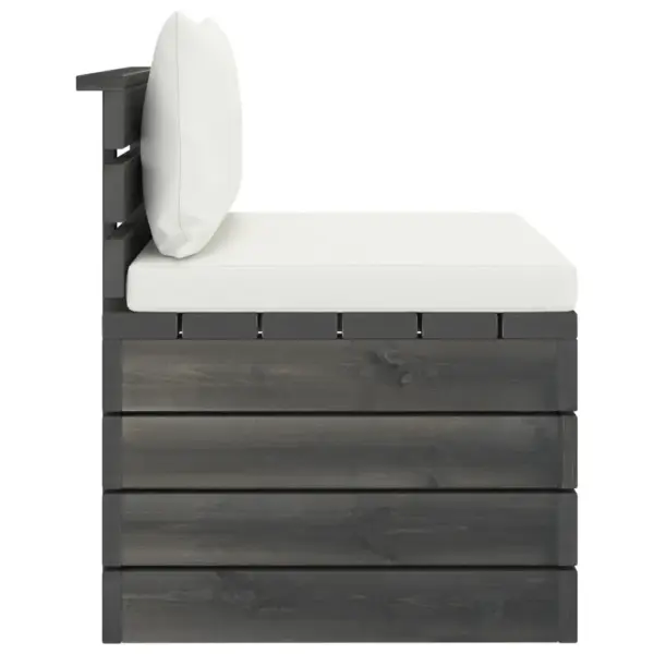 2-osaline kaubaalustest aiamööbli komplekt patjadega, täismännipuit – 5