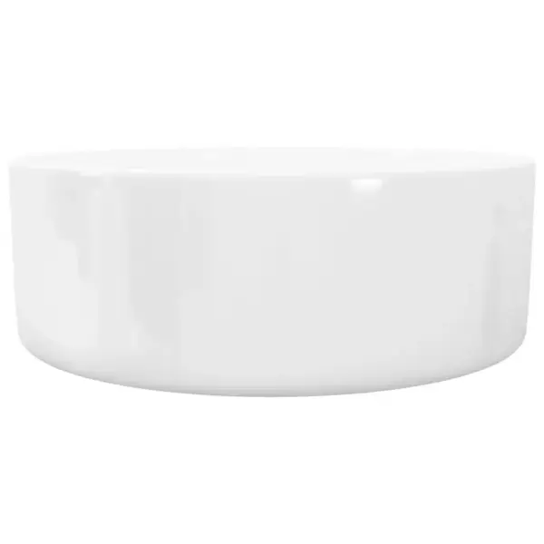 Ümar keraamiline kapipealne valamu, valge, 40 x 15 cm – 5