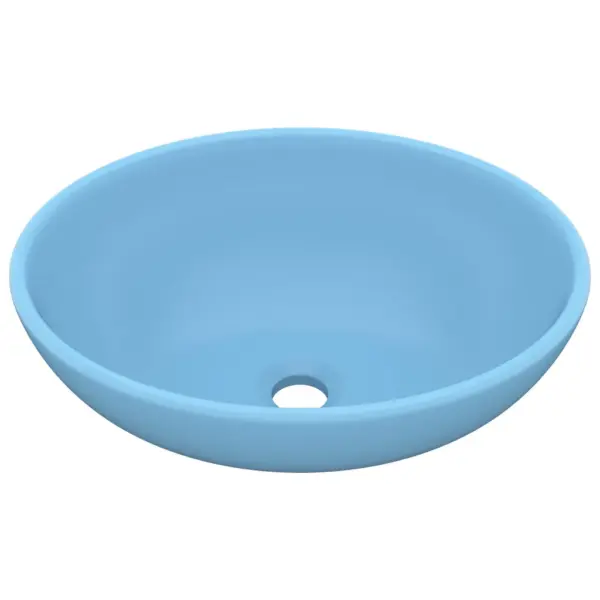 Ovaalne keraamiline kapipealne valamu, matt helesinine, 40 x 33 cm – 2