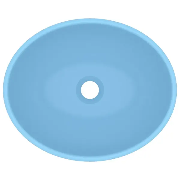 Ovaalne keraamiline kapipealne valamu, matt helesinine, 40 x 33 cm – 4