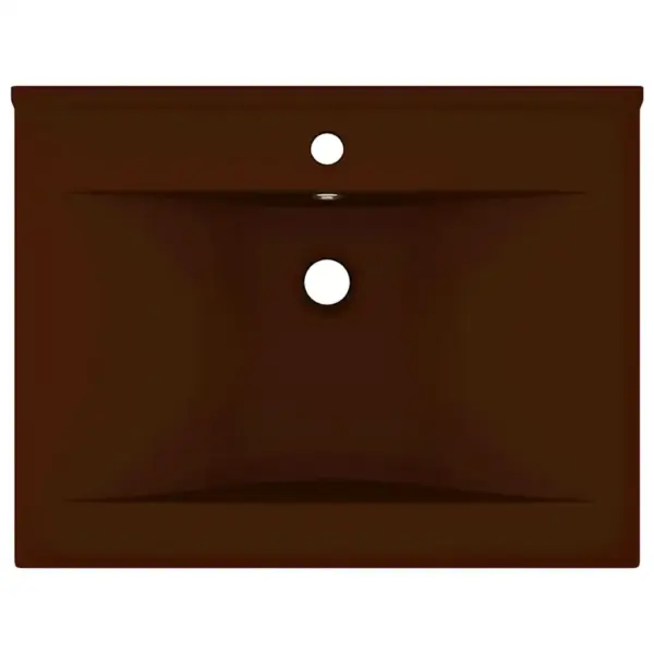 Kandiline keraamiline valamu kraaniauguga, matt tumepruun, 60 x 46 cm – 3