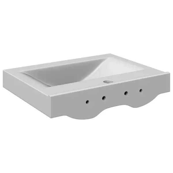 Ristkülikukujuline keraamiline valamu ülevooluavaga, hõbedane, 60 x 46 x 16 cm – 6