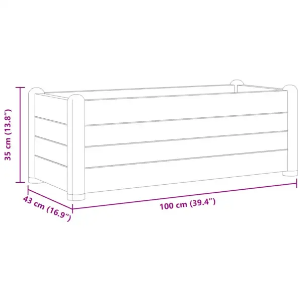 Kivihall polüpropüleenist peenrakast äravoolupõhjaga, 80 l, 100 x 43 x 35 cm - 6
