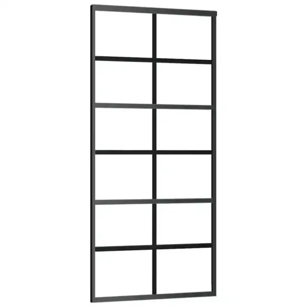 Klaasist liuguks alumiiniumraamiga ja riistvarakomplektiga, läbipaistev ESG klaas, must, 90 x 205 cm, 200 cm liugsiinid – 3