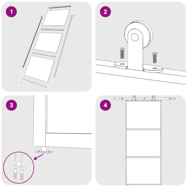 Läbipaistev ESG-klaasist liuguks musta alumiiniumraamiga, 90 x 205 cm – 5