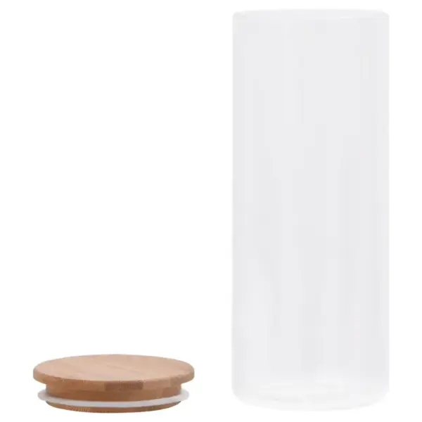 Klaasist säilituspurgid bambusest kaanega, 6 tk, 1000 ml, läbipaistev – 4