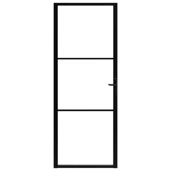 Klaasist siseuks musta alumiiniumraamiga, karastatud klaas, 76 x 201,5 cm – 3