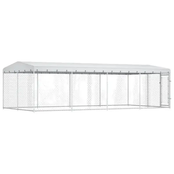 Koeraaed katusega, tsingitud teras, 7,6 x 3,8 x 2,3 m – 5
