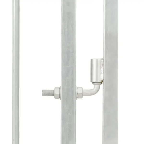 Hõbedane tsingitud terasest koeraaed lukustatava väravaga, 150 x 150 x 185 cm – 3