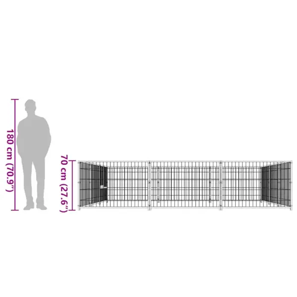 Koeraaedik aeda, must terasvõrk, 9 m², 300 x 300 x 70 cm – 8
