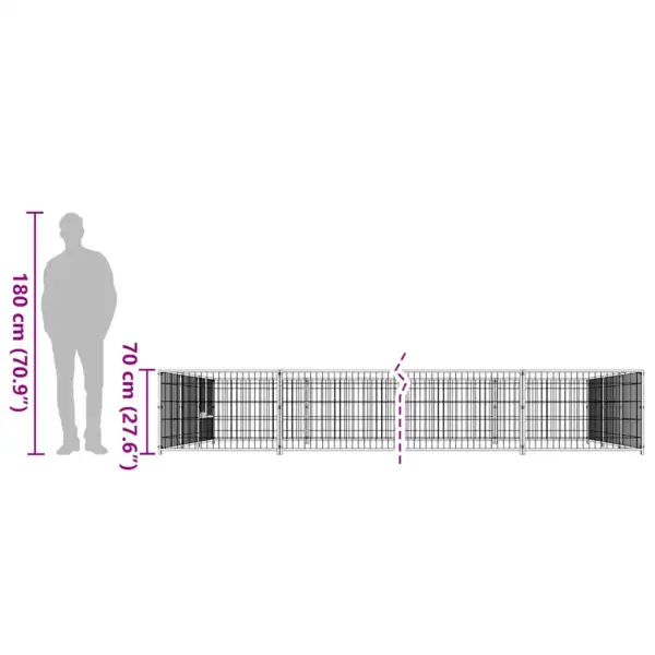Koeraaedik õuealale, must teras, 500 x 300 x 70 cm – 8