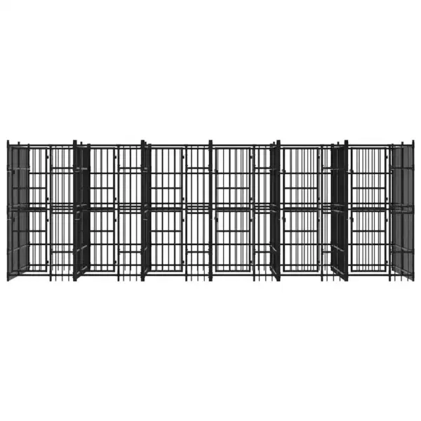 Suur koeraaedik õue jaoks, must pulbervärvitud teras, 576 x 192 x 200 cm – 5