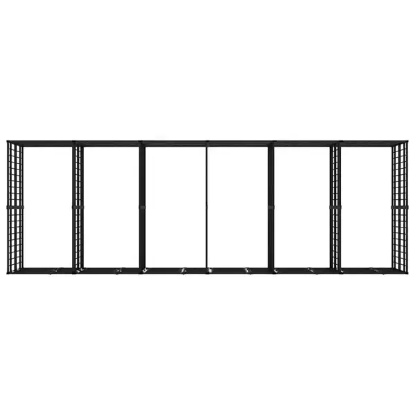 Suur koeraaedik õue jaoks, must pulbervärvitud teras, 576 x 192 x 200 cm – 8