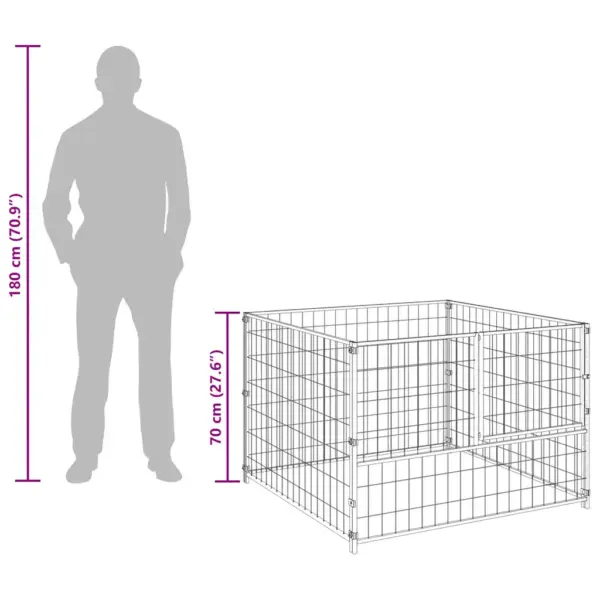 Koeraaedik turvalukuga, must teras, 100 x 100 x 70 cm – 9