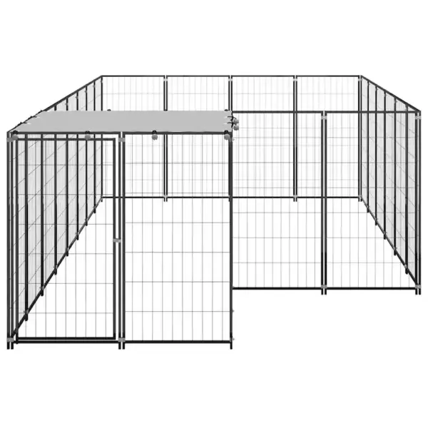 Koeraaedik veekindla katusega, 8,47 m², must/hõbehall teras – 4