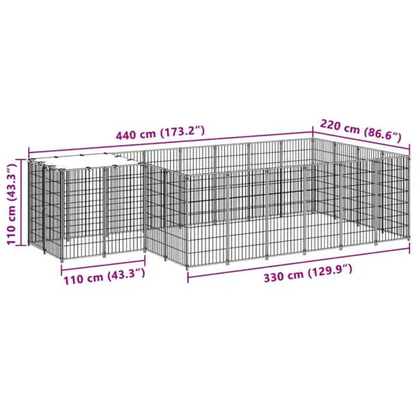 Koeraaedik veekindla katusega, 8,47 m², must/hõbehall teras – 7