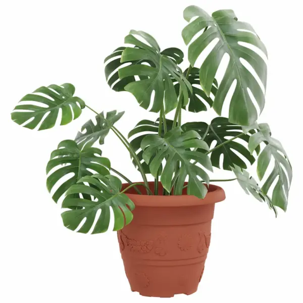 Ümmargune plastlillepott äravooluaukudega, kohviroosa, Ø 26 x 21,5 cm, 6 tk – 3