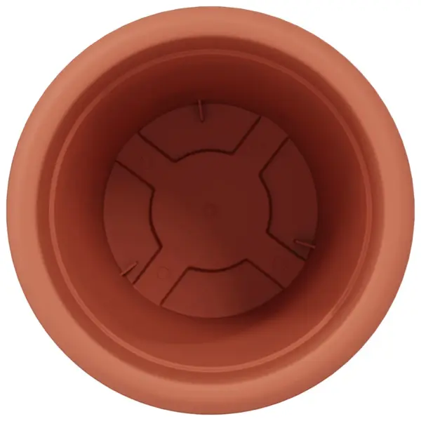 Ümmargune plastlillepott keeratud servaga, kohviroosa, Ø 26 x 21,5 cm, 6 tk – 6