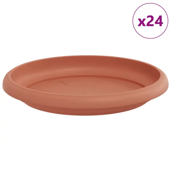 Ümmargune lilletaldrikute komplekt, kohviroosa plastik, 24 tk, Ø 14 x 2 cm - 2