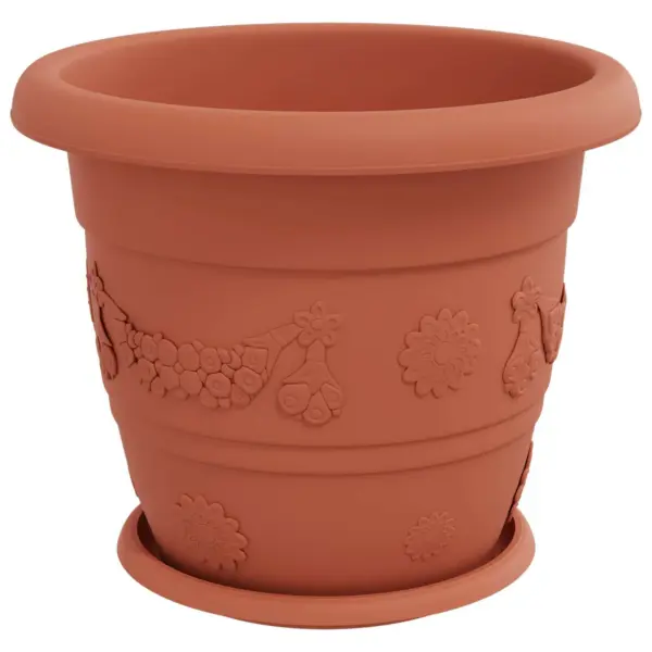 Plastist taimepotid äravooluavadega, kohviroosa, 6 tk, Ø 26 x 21,5 cm – 5