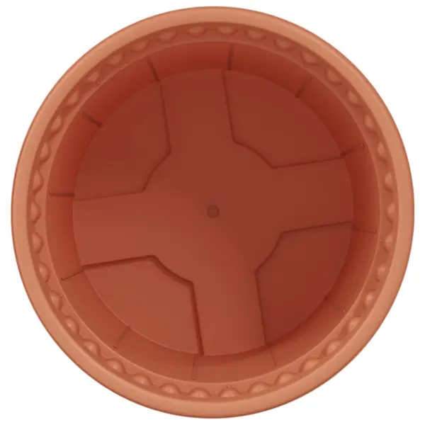 Ümmargused plastlillepotid drenaažiavadega, 6 tk, kohviroosa, Ø 15 x 12 cm – 6