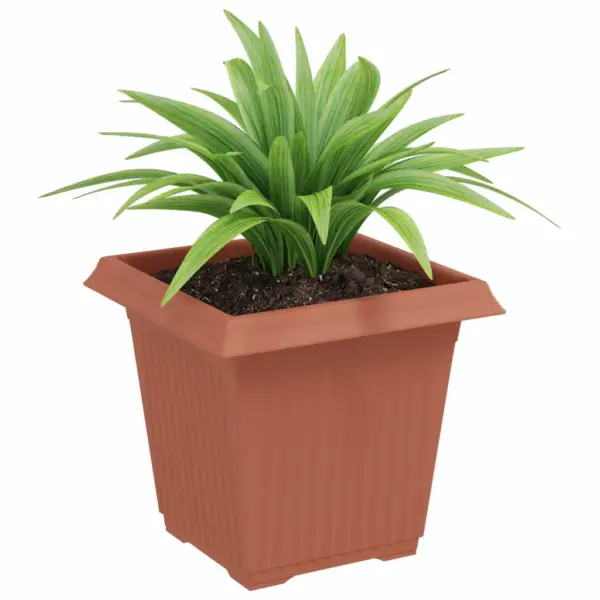Ruutlillepotid, 6 tk, kohviroosa plastmass, 16 x 16 x 14 cm – 3