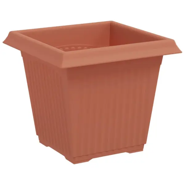 Ruutlillepotid, 6 tk, kohviroosa plastmass, 16 x 16 x 14 cm – 5
