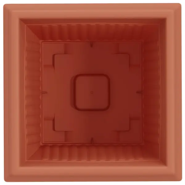 Ruutlillepotid äravooluaukudega, kohviroosa plast, 6 tk, 38 x 38 x 30 cm – 7