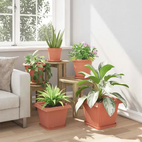 Ruutlillepotid 24 tk, kohviroosa plastmass, 28,5 x 28,5 x 22 cm – 4