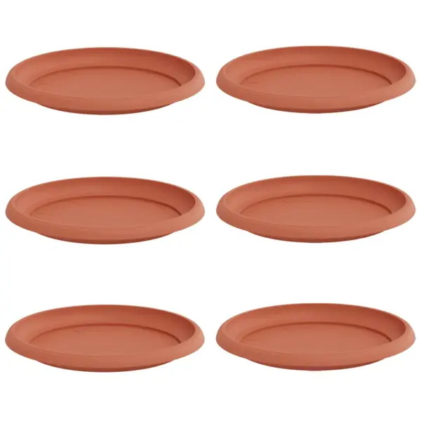 Ümmargused plastmassist lillealused, kohviroosad, 6 tk, Ø 23,5 x 2,5 cm – 2