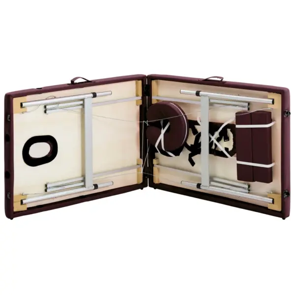 Kokkupandav 2-tsooniline massaažilaud alumiiniumraamiga, veinililla, 191 x 70 cm – 6