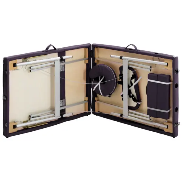 Kokkupandav 3-osaline massaažilaud reguleeritava kõrgusega, alumiiniumraamiga, lilla, 191 x 70 cm – 6