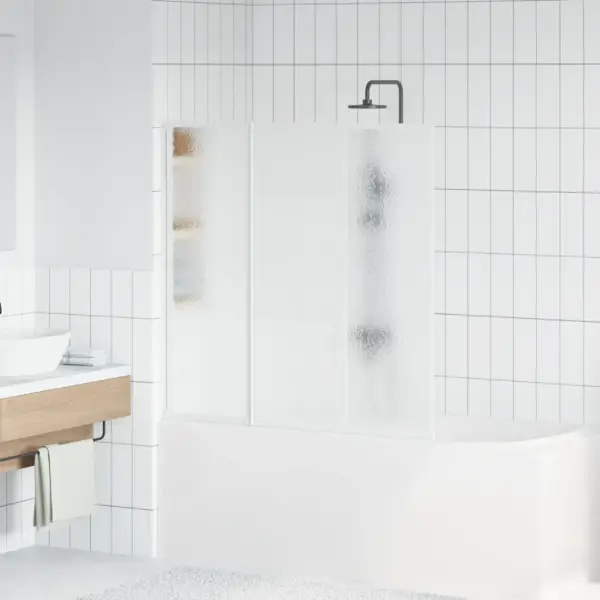 3-paneeliline kokkupandav vannisein, valge, 141 x 132 cm – 3
