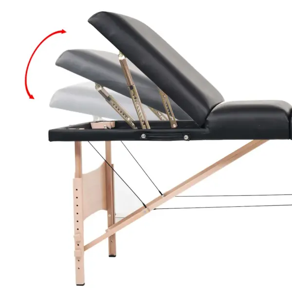 3-tsooniline kokkupandav massaažilaud ja massaažitool komplekt, must, 10 cm pehmendusega – 13