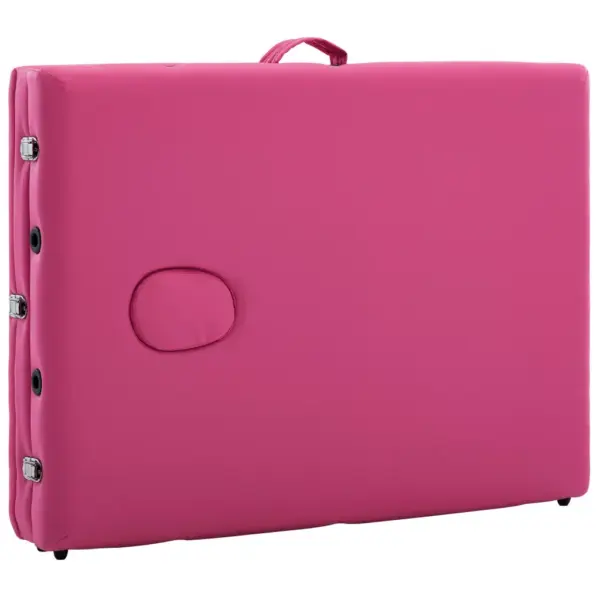 Kokkupandav 3-tsooniline massaažilaud alumiiniumraamiga, roosa, 191 x 70 cm – 7