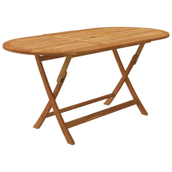 9-osaline kokkupandav akaatsiapuidust aiamööbli komplekt, pruun, laud 160 x 85 cm – 6