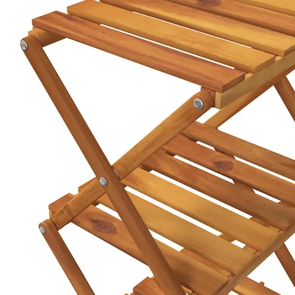 Pruun 3-korruseline kokkupandav akaatsiapuidust riiul, 43 x 31 x 63 cm – 10