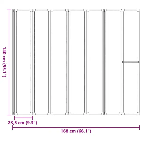 Kokkupandav duši- ja vannisein rätikuhoidjaga, 7 paneeli, valge, 140 x 168 cm – 12