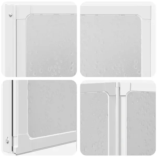 Kokkupandav duši- ja vannisein rätikuhoidjaga, 7 paneeli, valge, 140 x 168 cm – 10